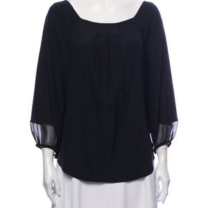 DIANE VON FURSTENBERG Silk Bateau Neckline Blouse